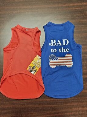 Free Country Red & Blue Patriotic Dog Tank Tops
